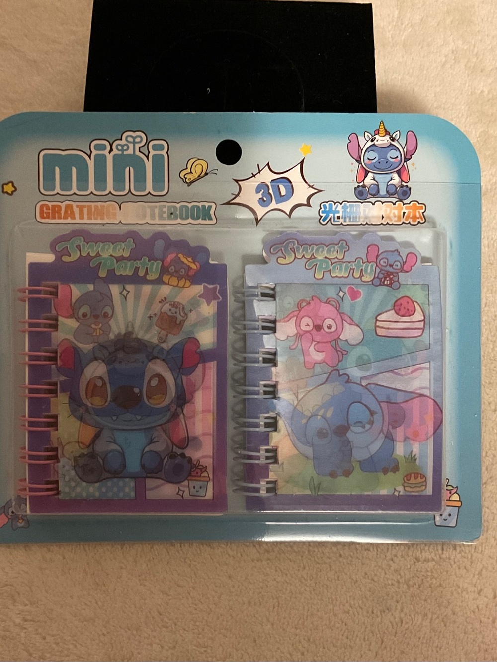 Mini Sweet Party Kids Spiral Notebooks - Blue & Purple Characters